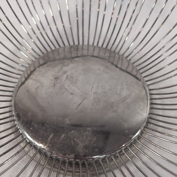 Vintage EP Brass SilverPlate Wire Bowl Fruit Floral Flower Pedestal Bread Basket - Picture 5 of 10